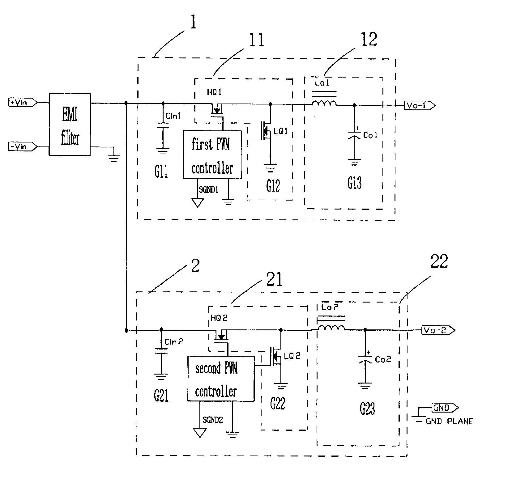 Method for eliminating noise interference and acoustic noise by printed circuit board ground plane layout