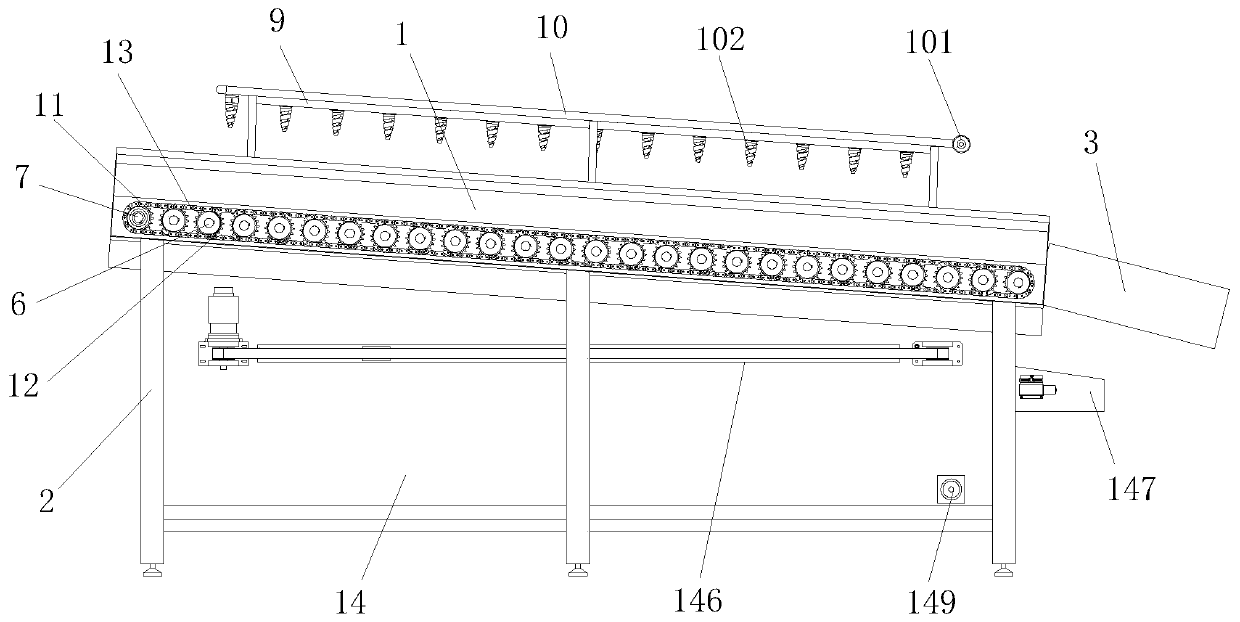 Conveying type washing device for traditional Chinese medicinal material processing