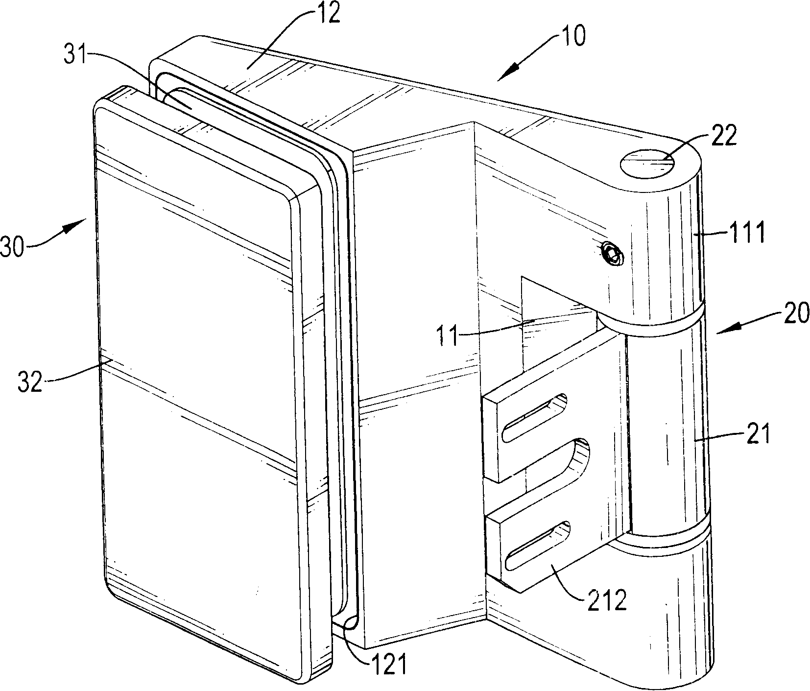 Hinge with non-frame glass door opening one side