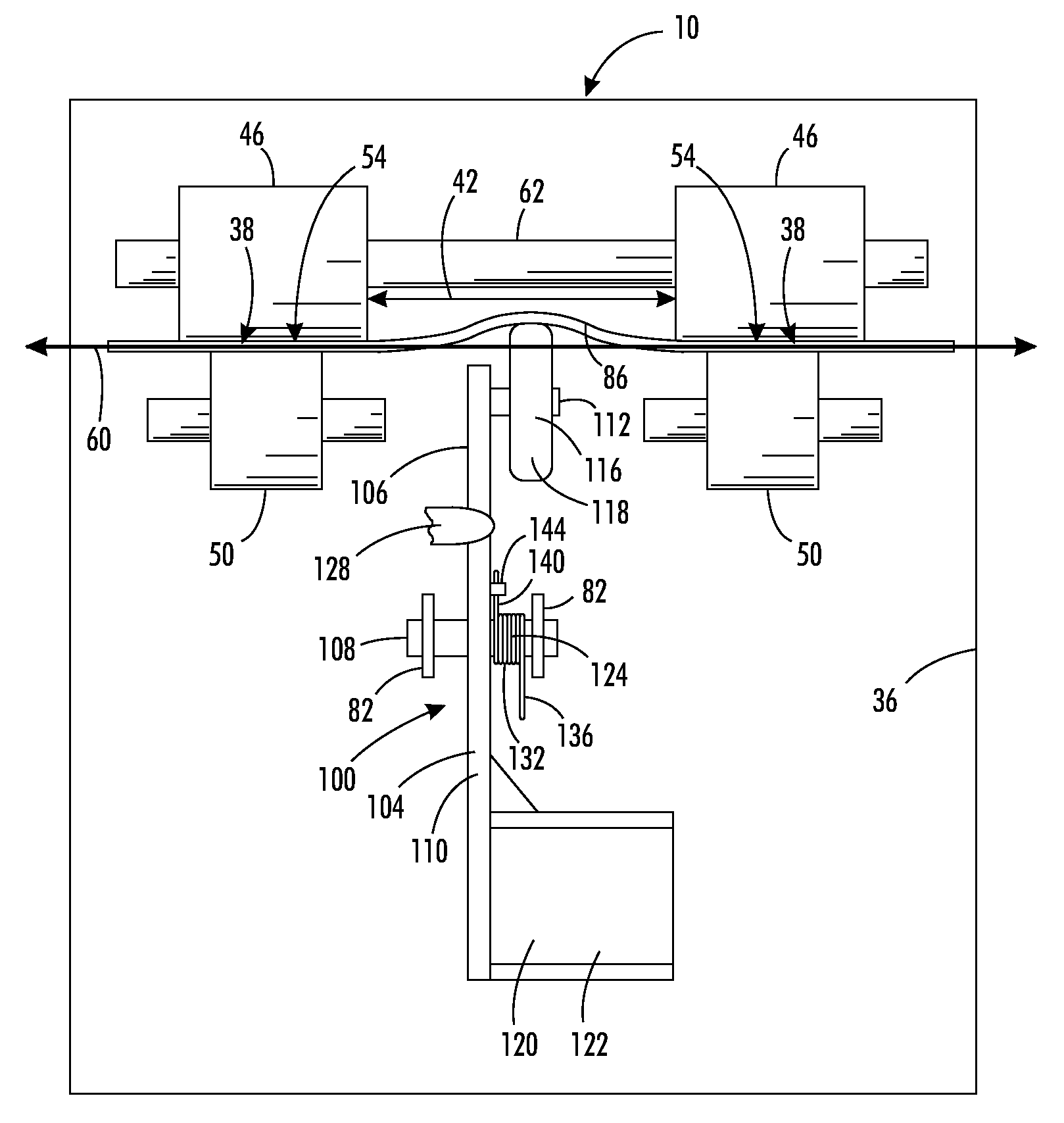 Apparatus and method for temporarily increasing the beam strength of a media sheet in a printer
