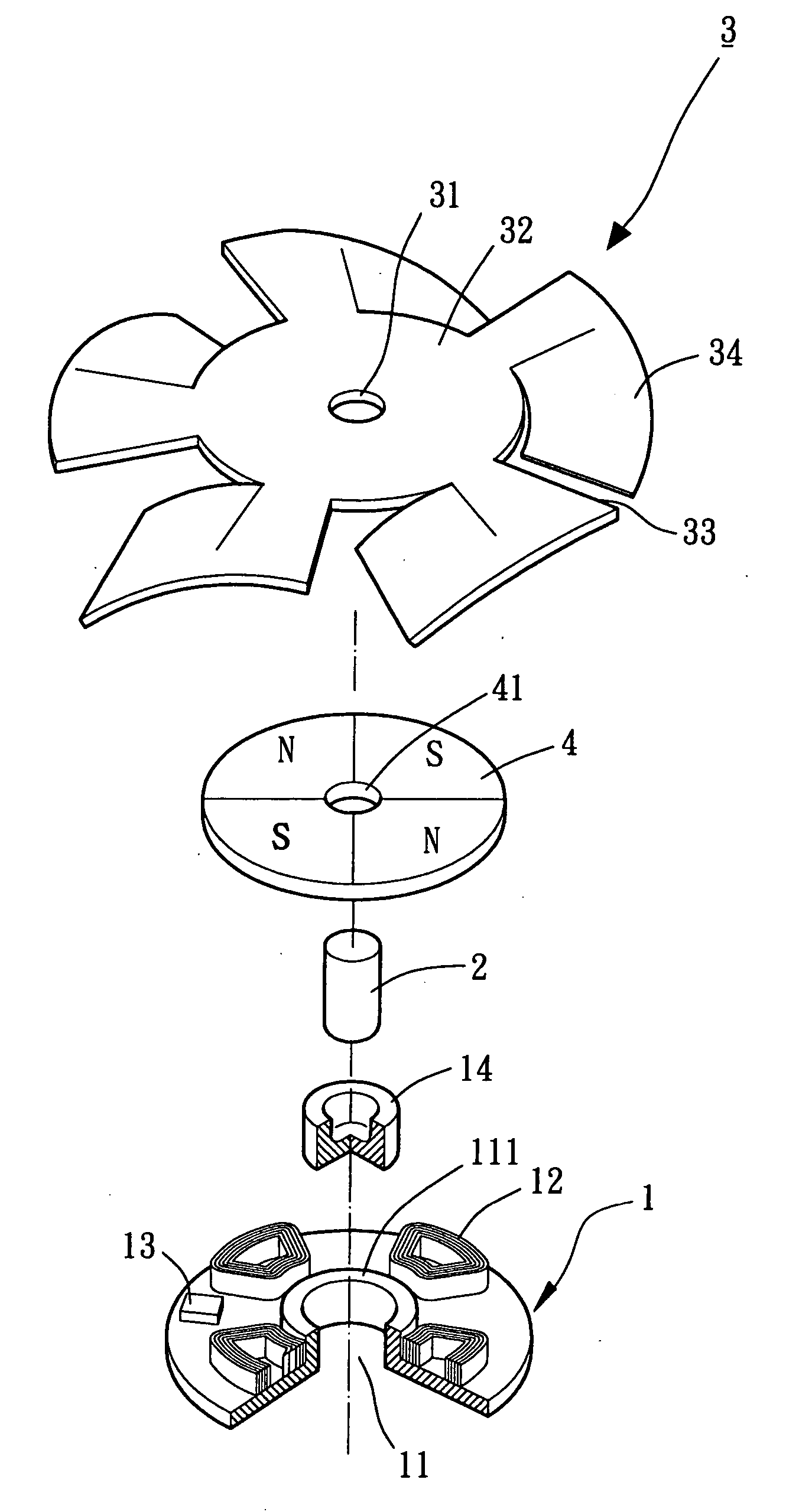 Simplified fan device having a thin-type structure with a minimum air gap for reducing an axial thickness