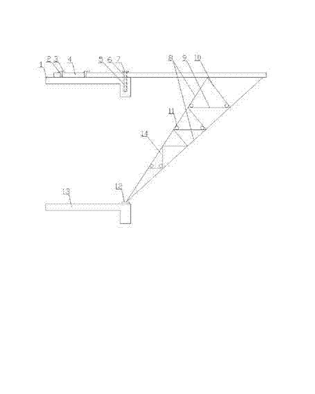 Supporting steel frame of high altitude large-span cantilever structure mold frame