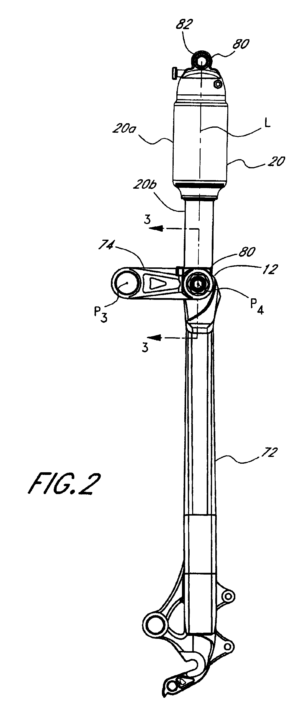 Shock absorber mounting assembly for a bicycle