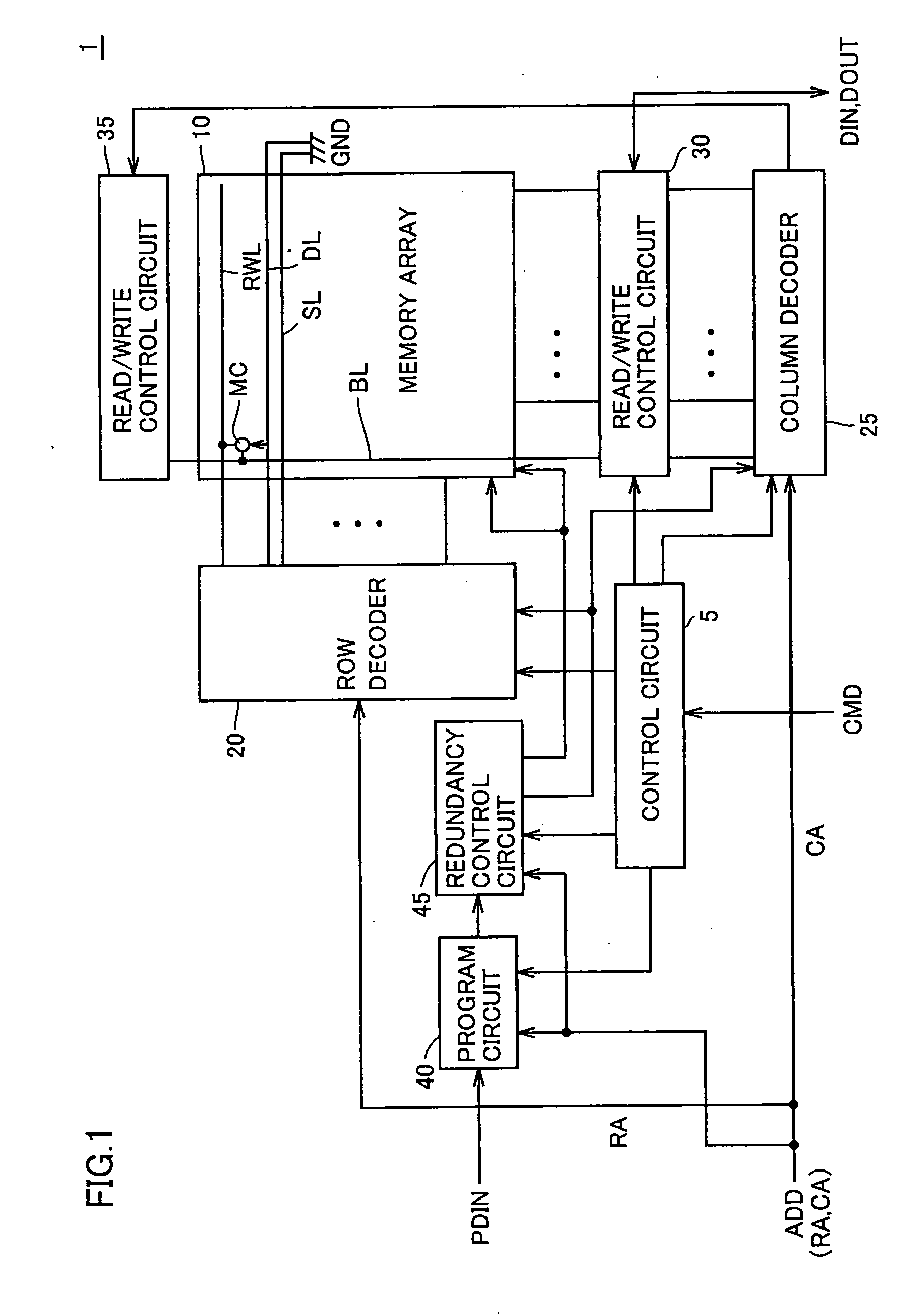 Thin film magnetic memory device storing program information efficiently and stably