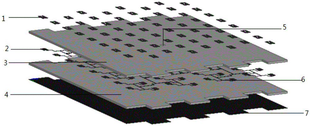 LTCCC laminated wideband microstrip staggered triangle array antenna
