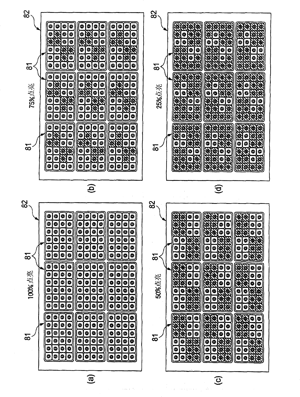 Light irradiating apparatus for exposure apparatus, lighting control method thereof, exposure apparatus, and substrate