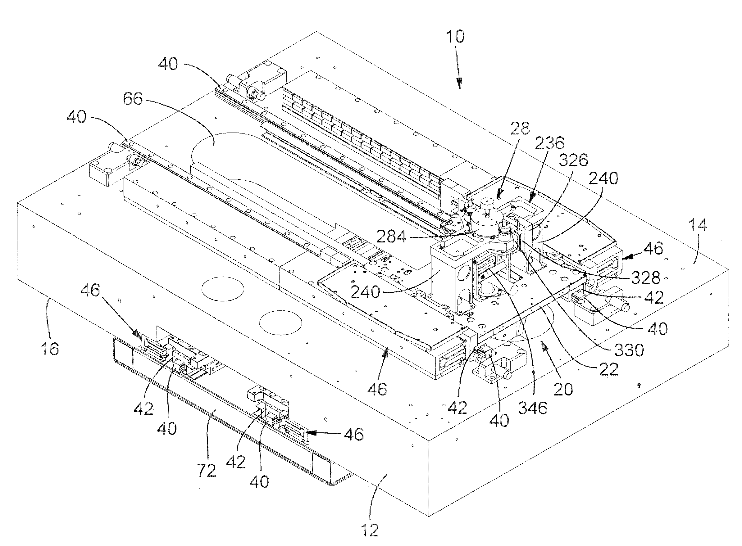Specimen inspection stage implemented with processing stage coupling mechanism