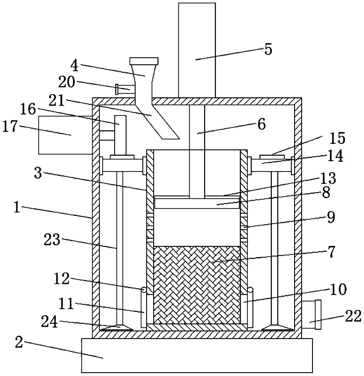 Pesticide mixing device for extruding and flow pushing for agriculture