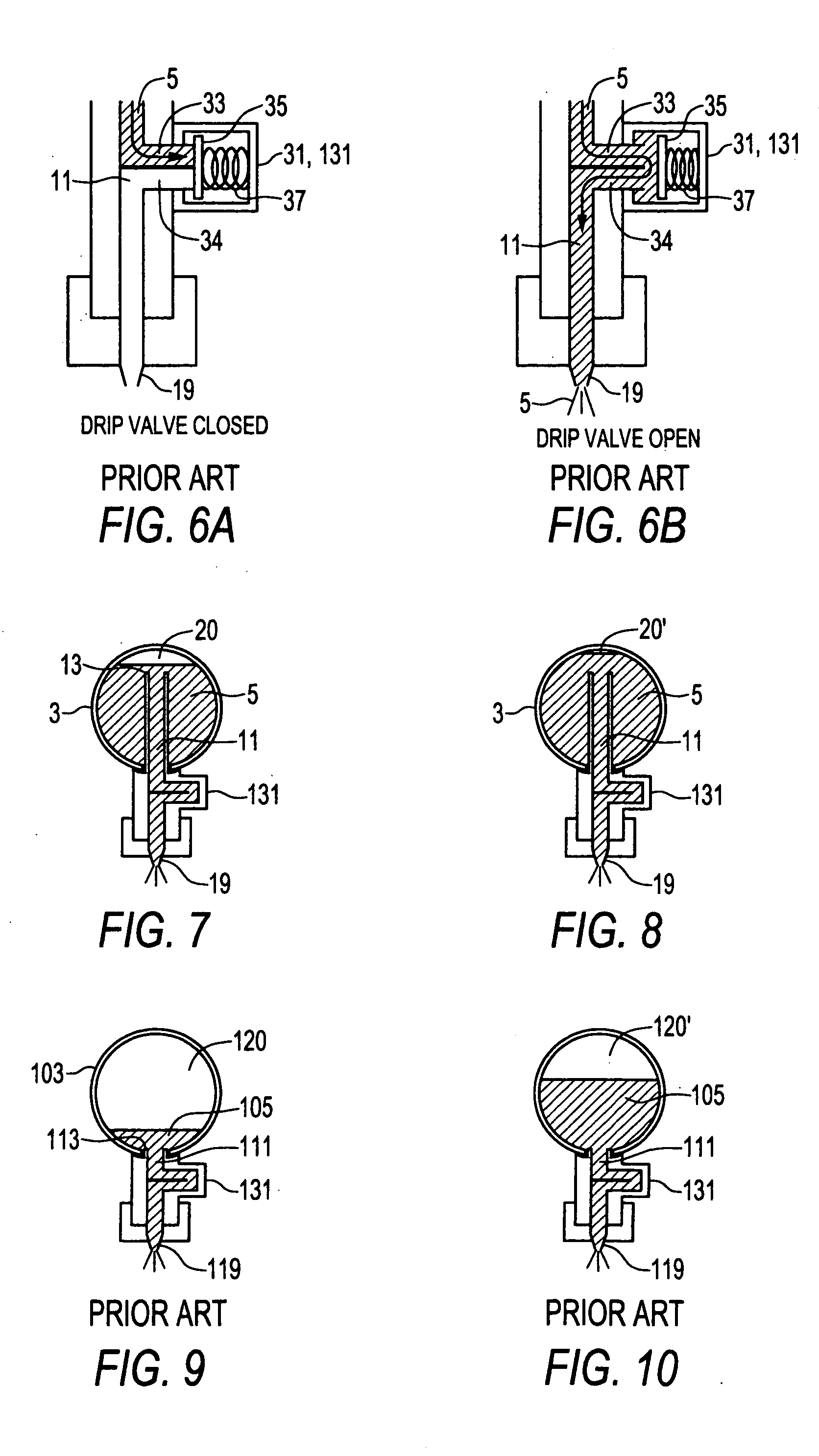 Method and apparatus for reducing drip from spray nozzles