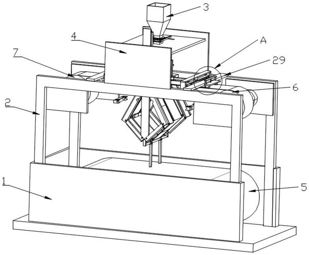 Vacuum packaging equipment based on folding forming of bottom film container and novel packaging box