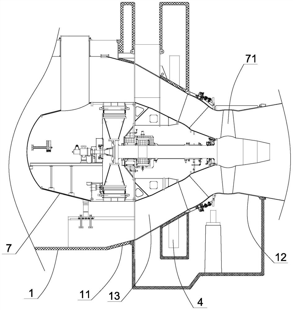 Shut-off valve convenient for hydraulic transition and control for tubular water turbine
