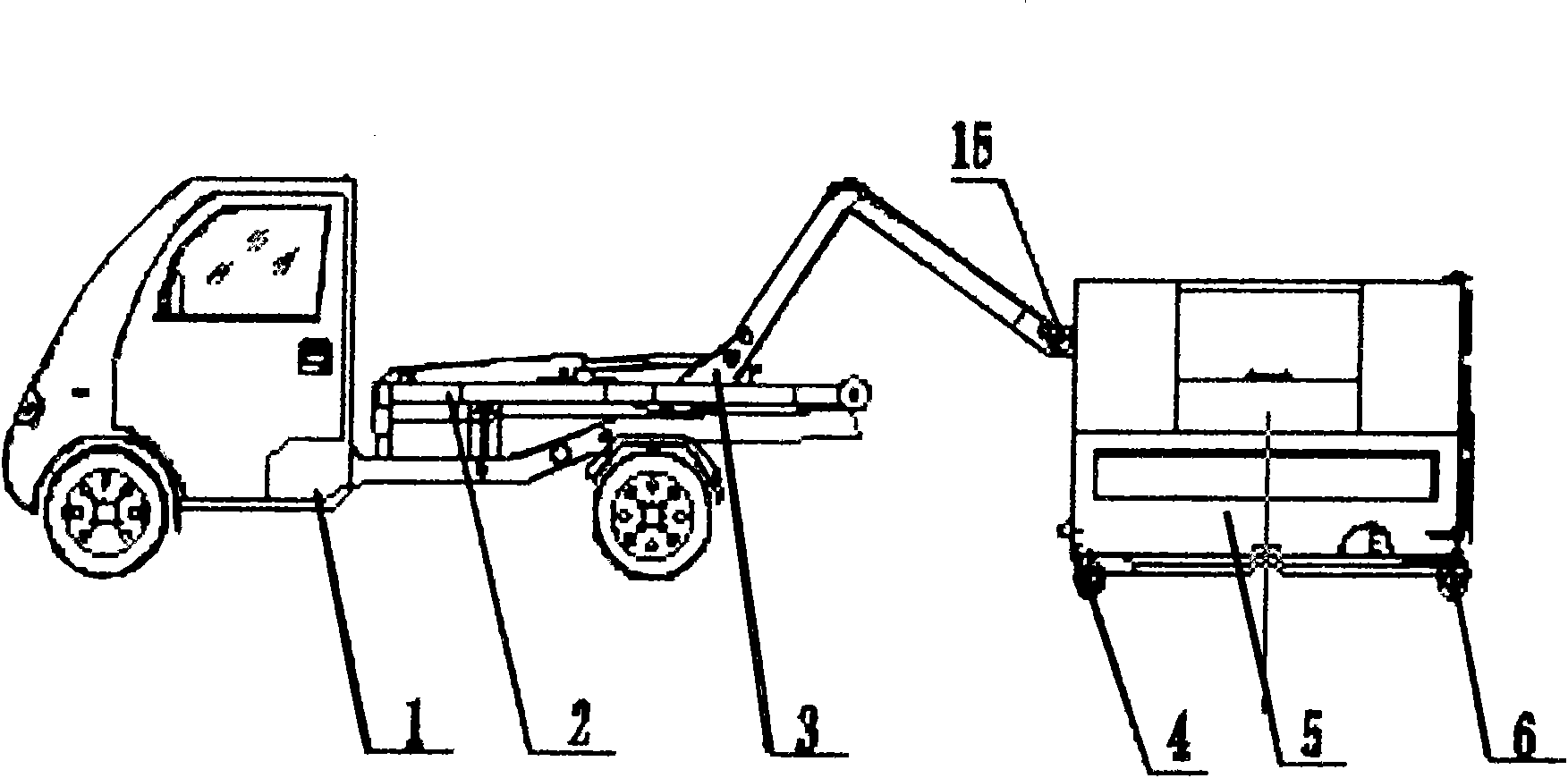 Compartment detachable garbage truck