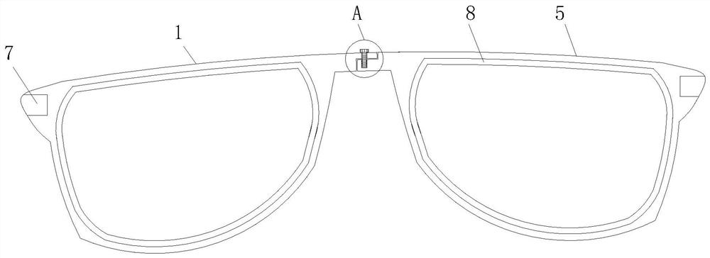 Replaceable multipurpose double-layer glasses frame and assembling and forming process thereof