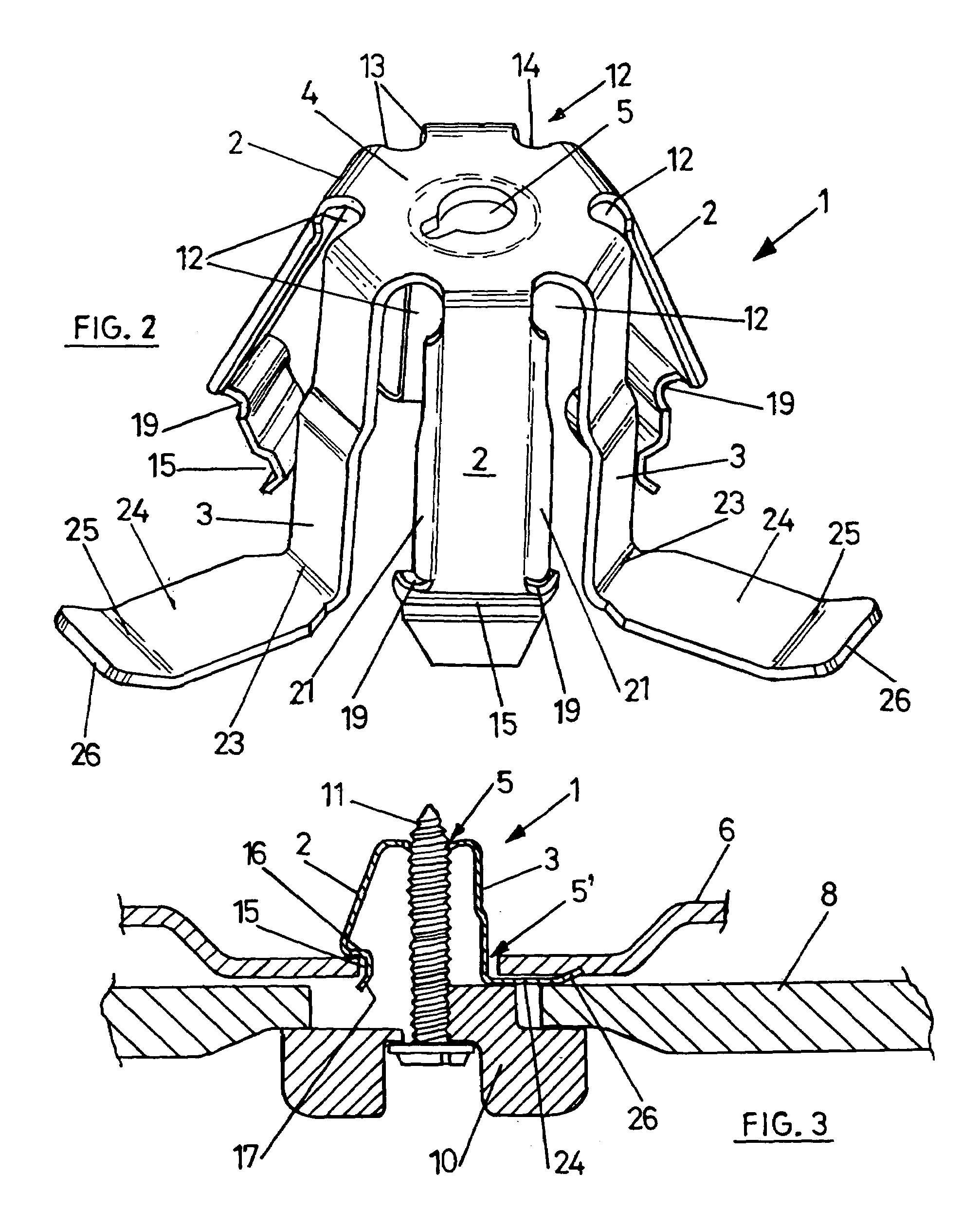 System for attaching accessories to a vehicle's bodywork using clips