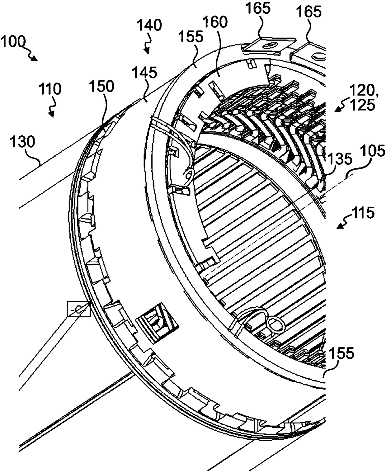 Interconnecting assembly for motor