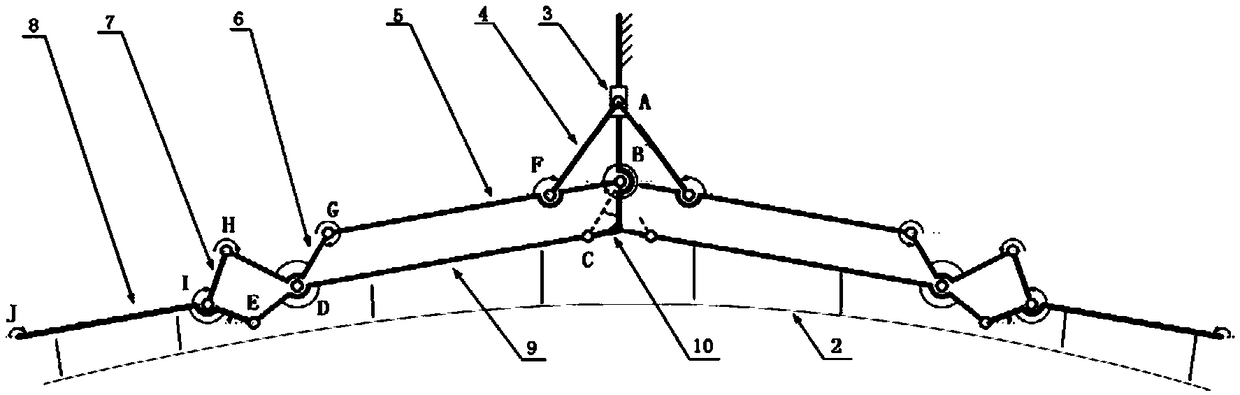A deployment mechanism of a parabolic cylindrical antenna reflector with high accommodation ratio