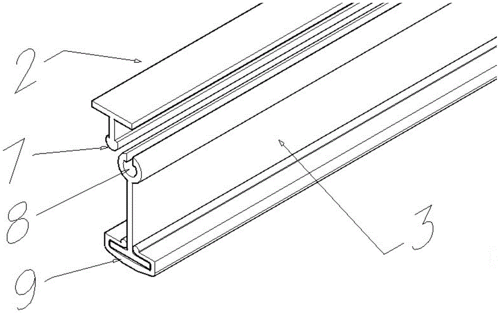 Split section staggered insertion type curtain track