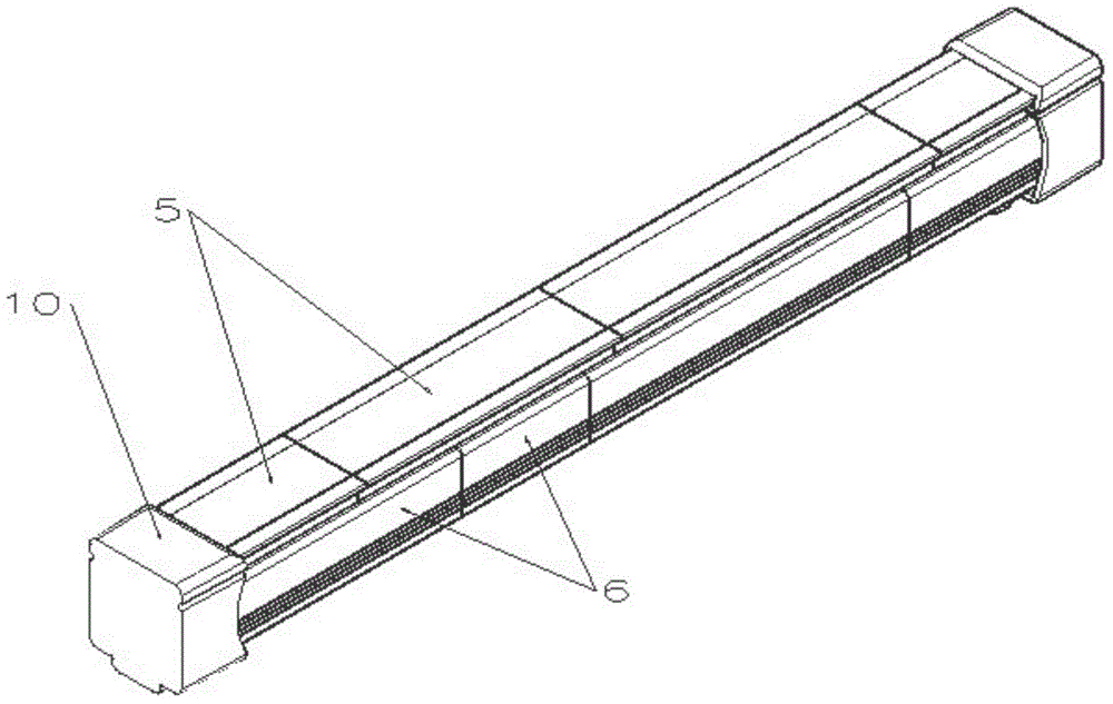 Split section staggered insertion type curtain track
