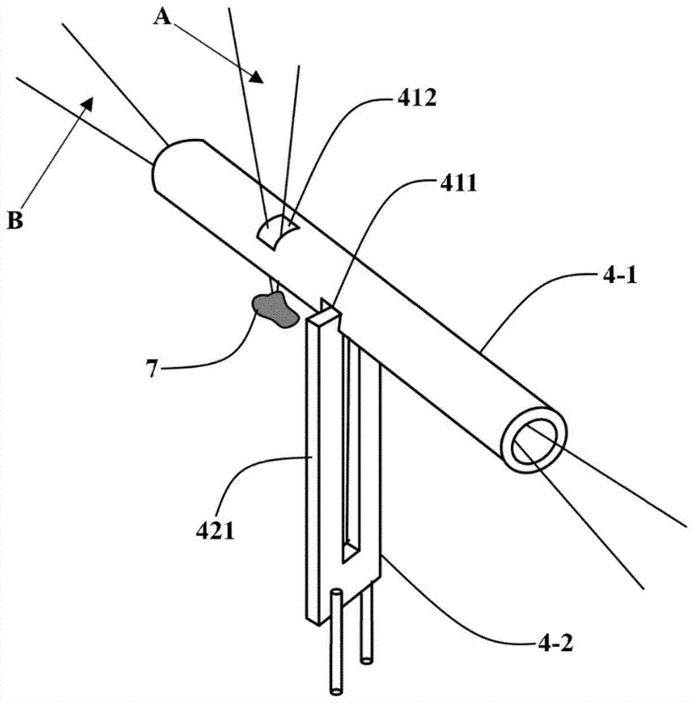 A quartz tuning fork type laser breakdown detection device