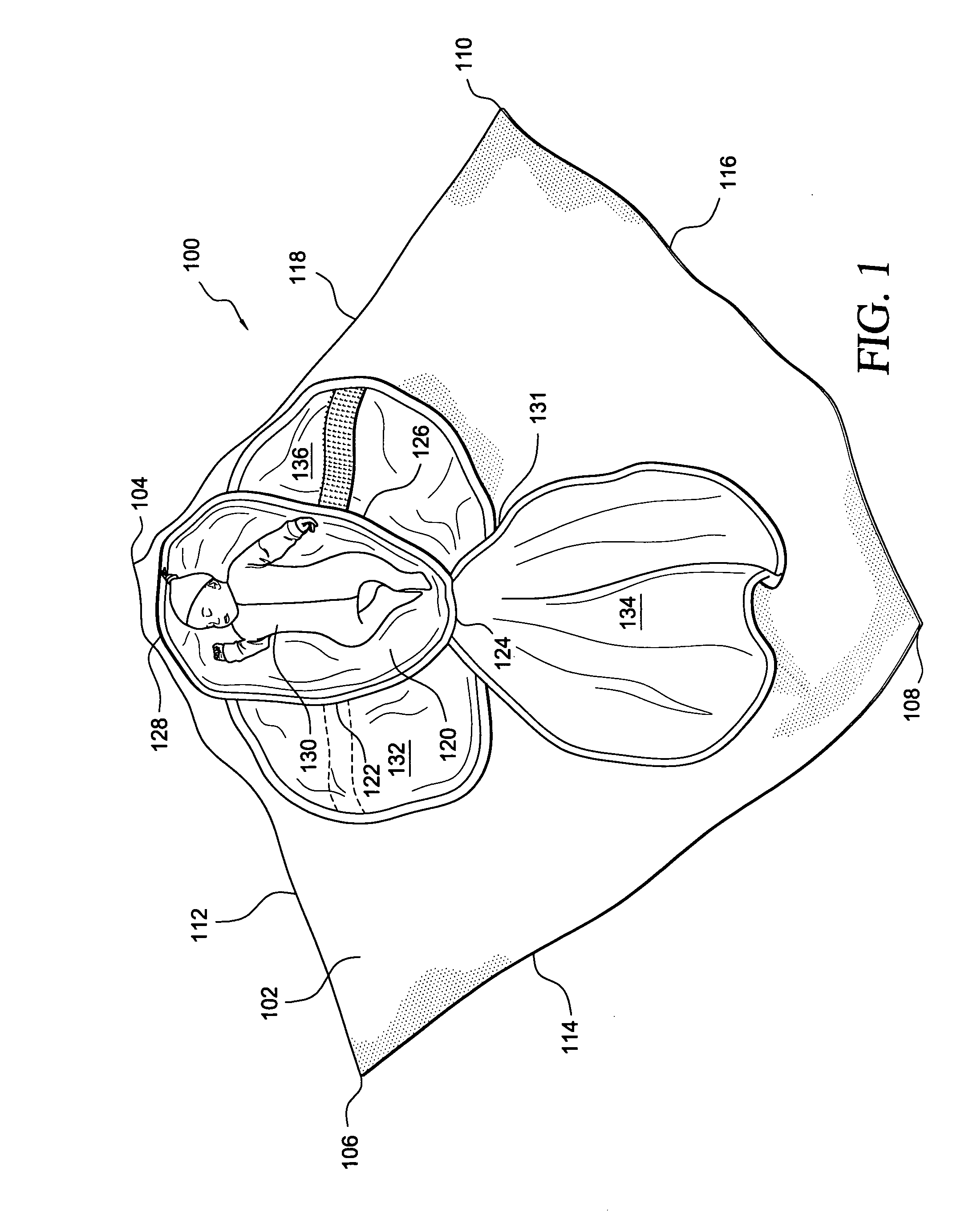 Swaddling blanket, paticularly for use in connection with premature infants, and method of using the same