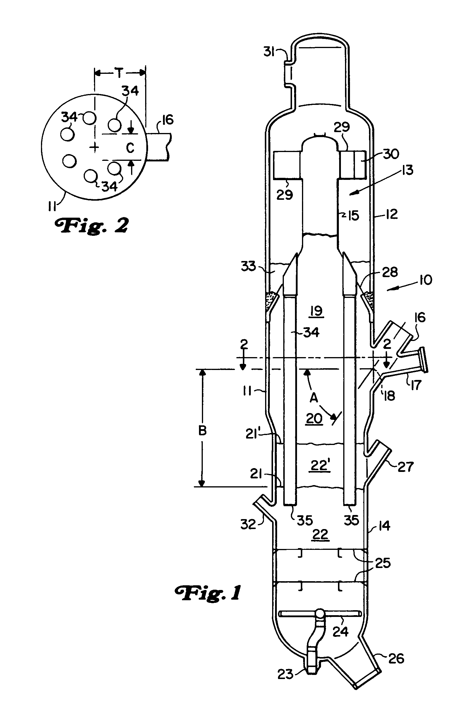 Apparatus for feed contacting with immediate catalyst separation
