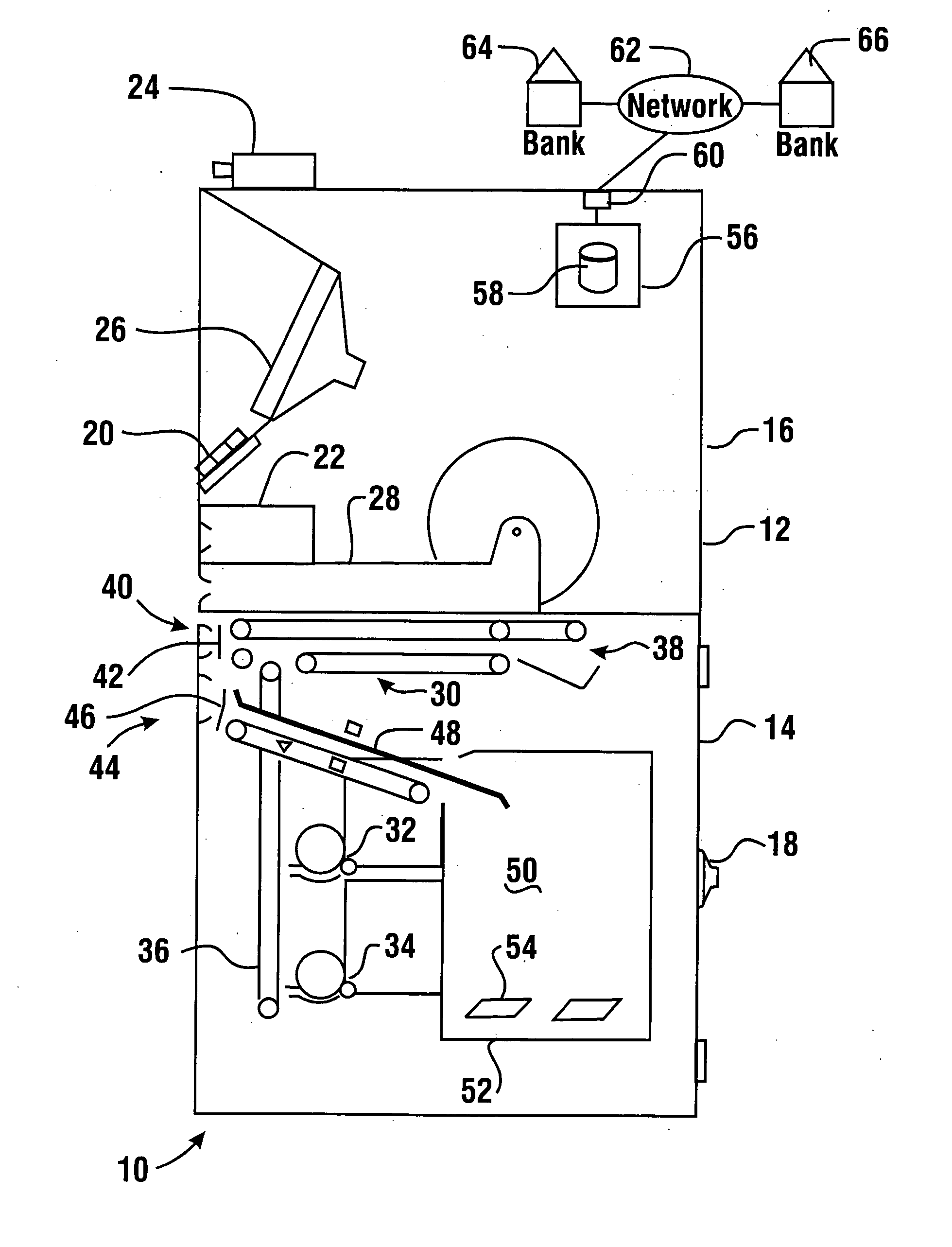 Cash dispensing automated banking machine deposit accepting system and method