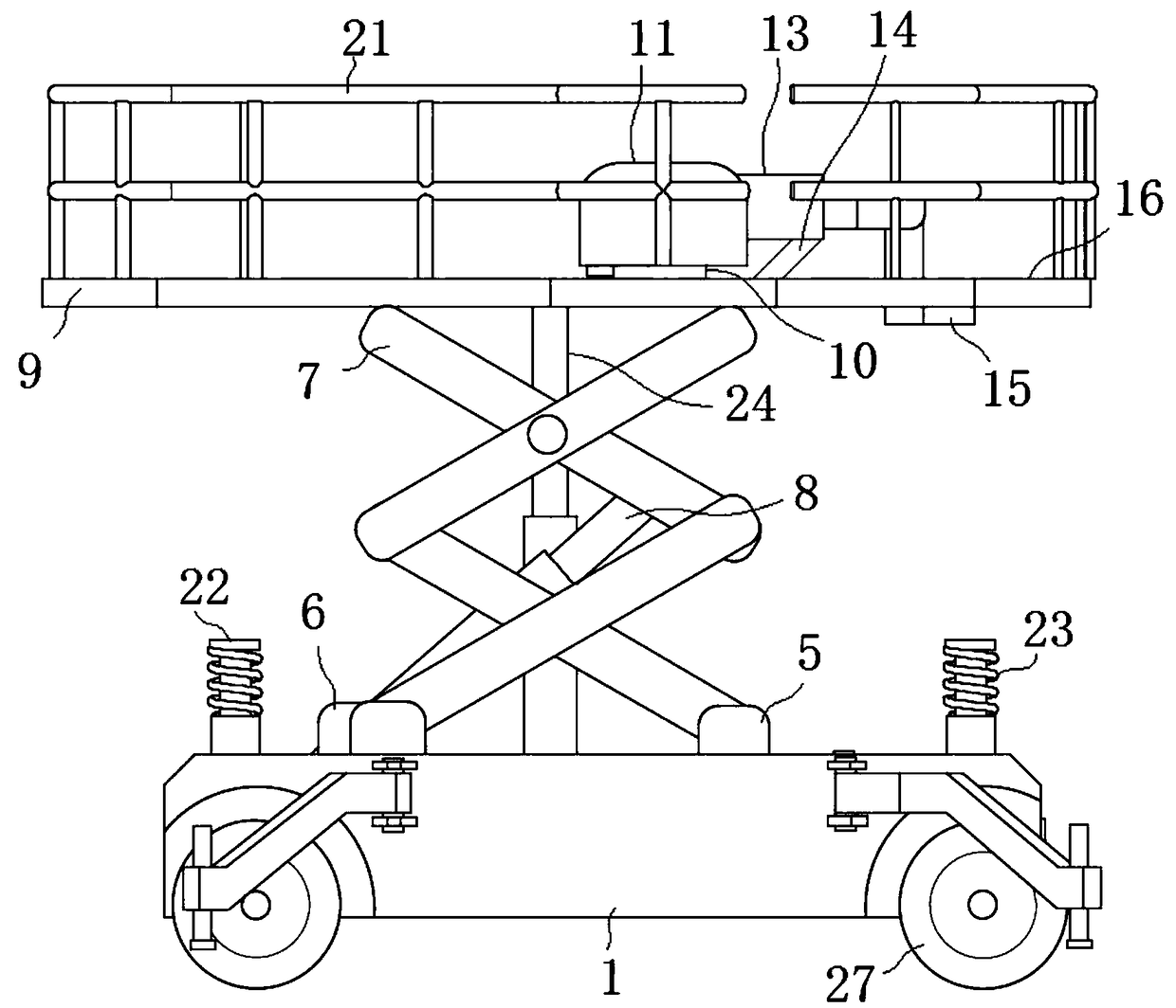 Intelligent lifting type scaffold trolley