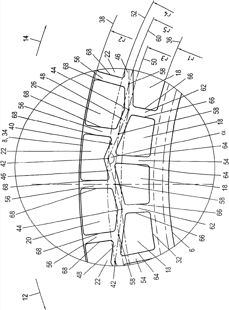 Frictional part with a zig-zag or undulating circumferential groove in the frictional surface