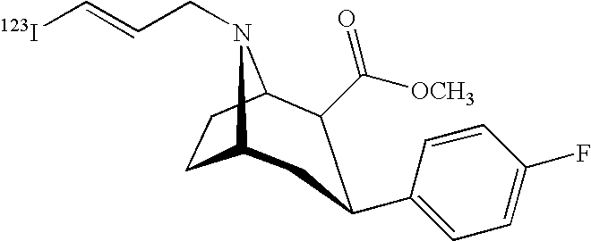 Labeled iodinated tropane formulation