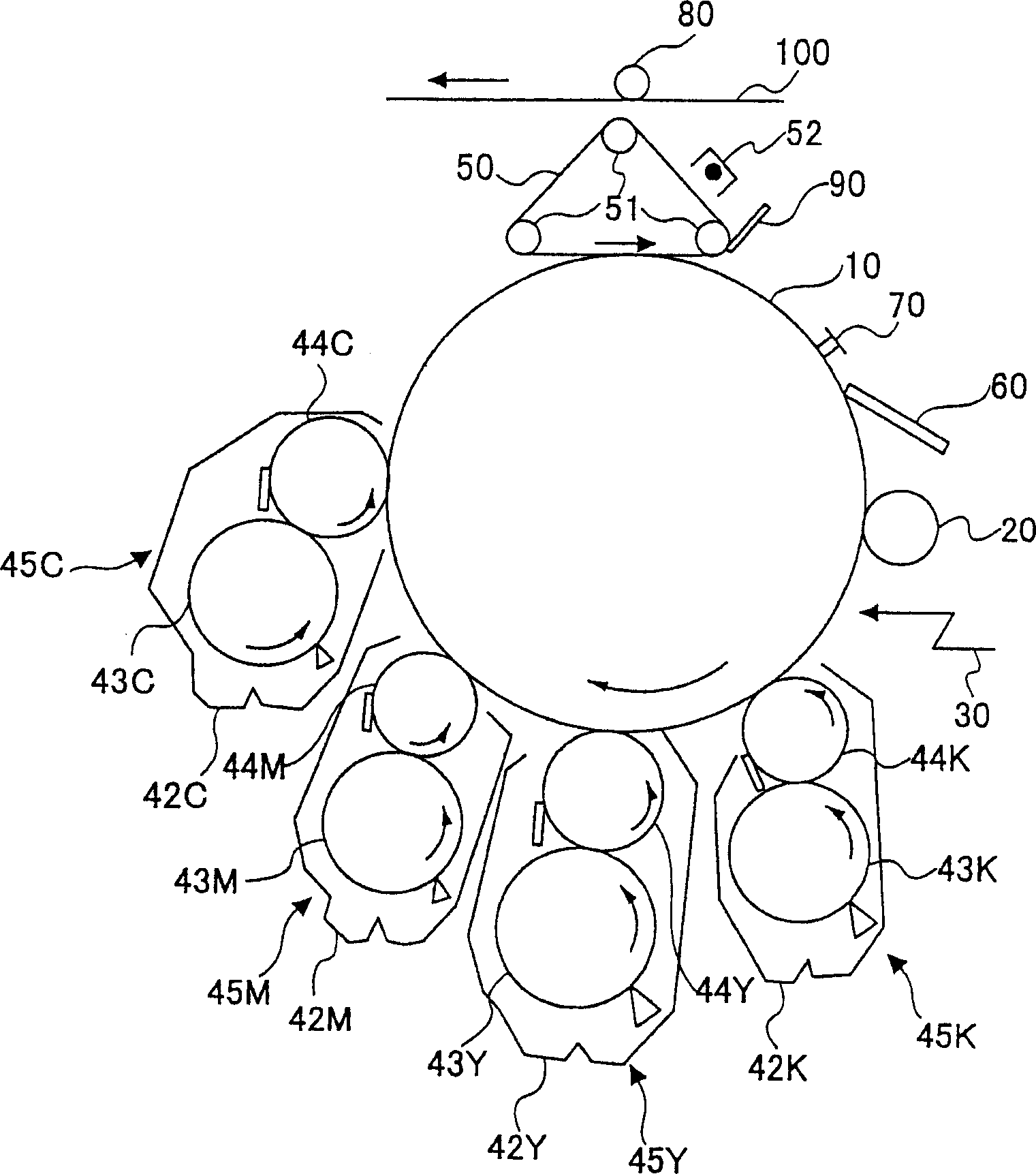 Developer for developing to electrostatic image, imaging device and method