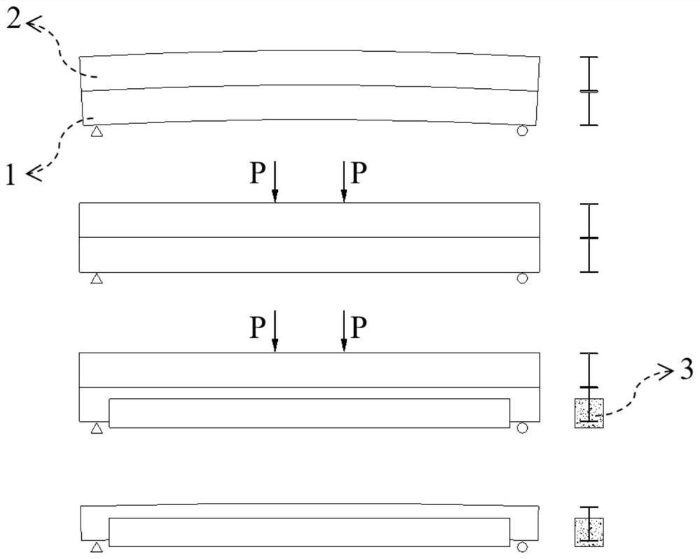Prestress construction method for combined steel beam