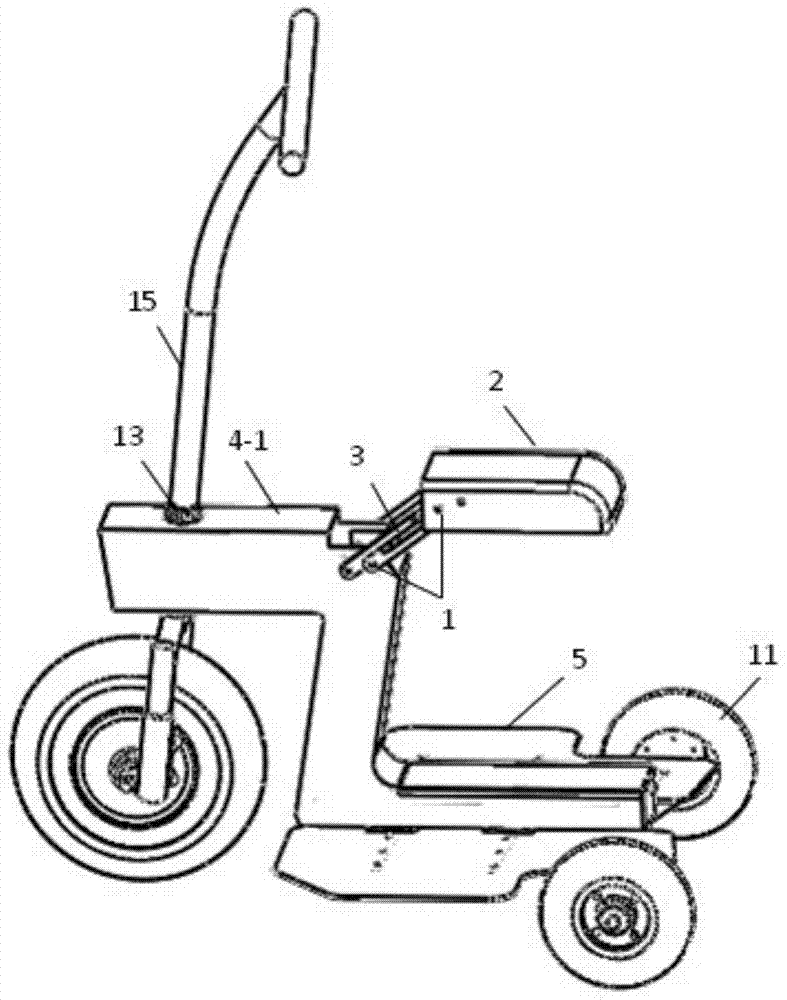 Foldable mobility tool with automatic reset steering mechanism
