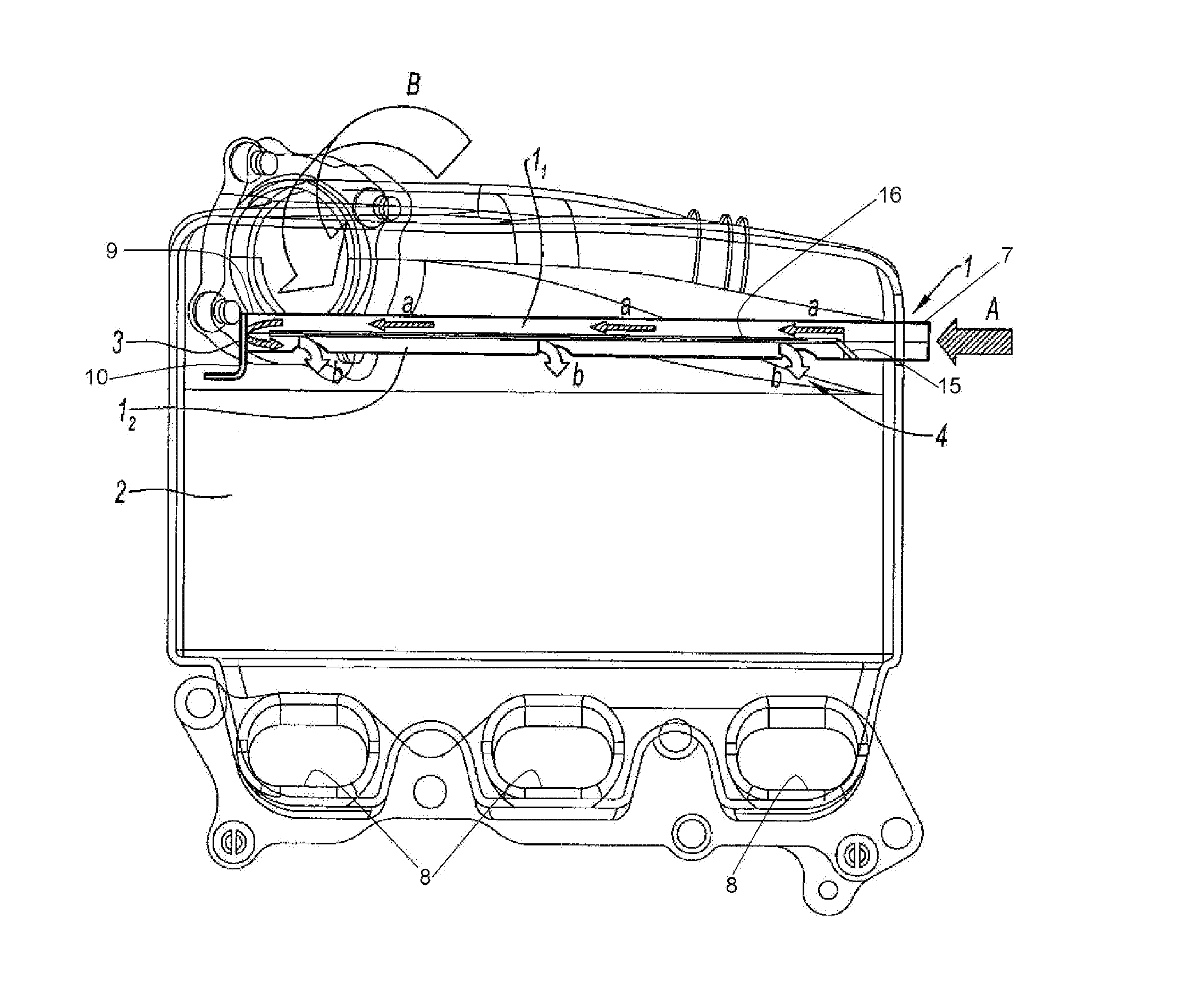 Self-cooling exhaust gas recirculation device for an internal combustion engine