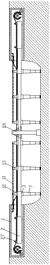 Quick construction method of camouflage type large-span automatic rapid extension emergency bridge
