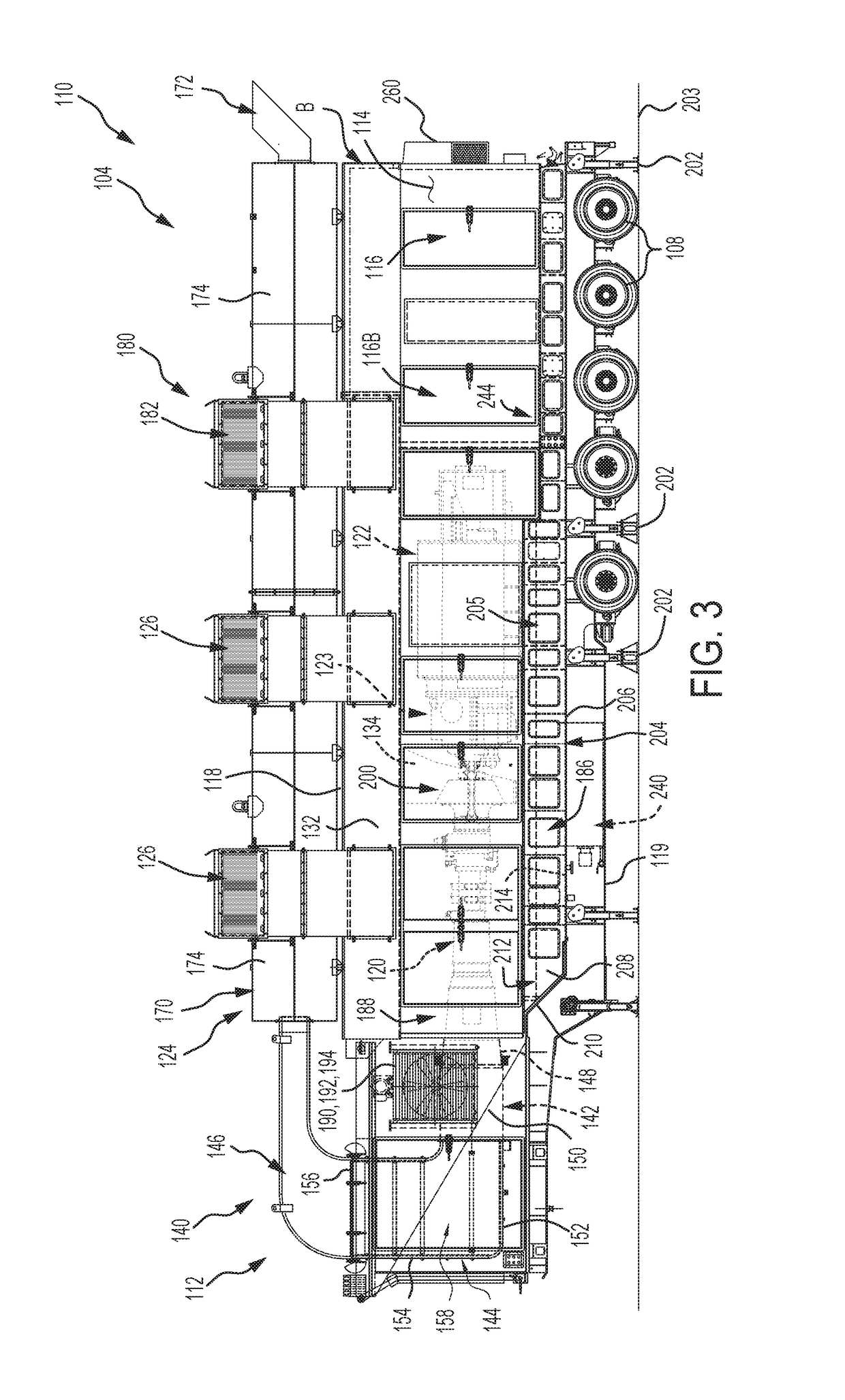 Mobile power generation system including noise attenuation