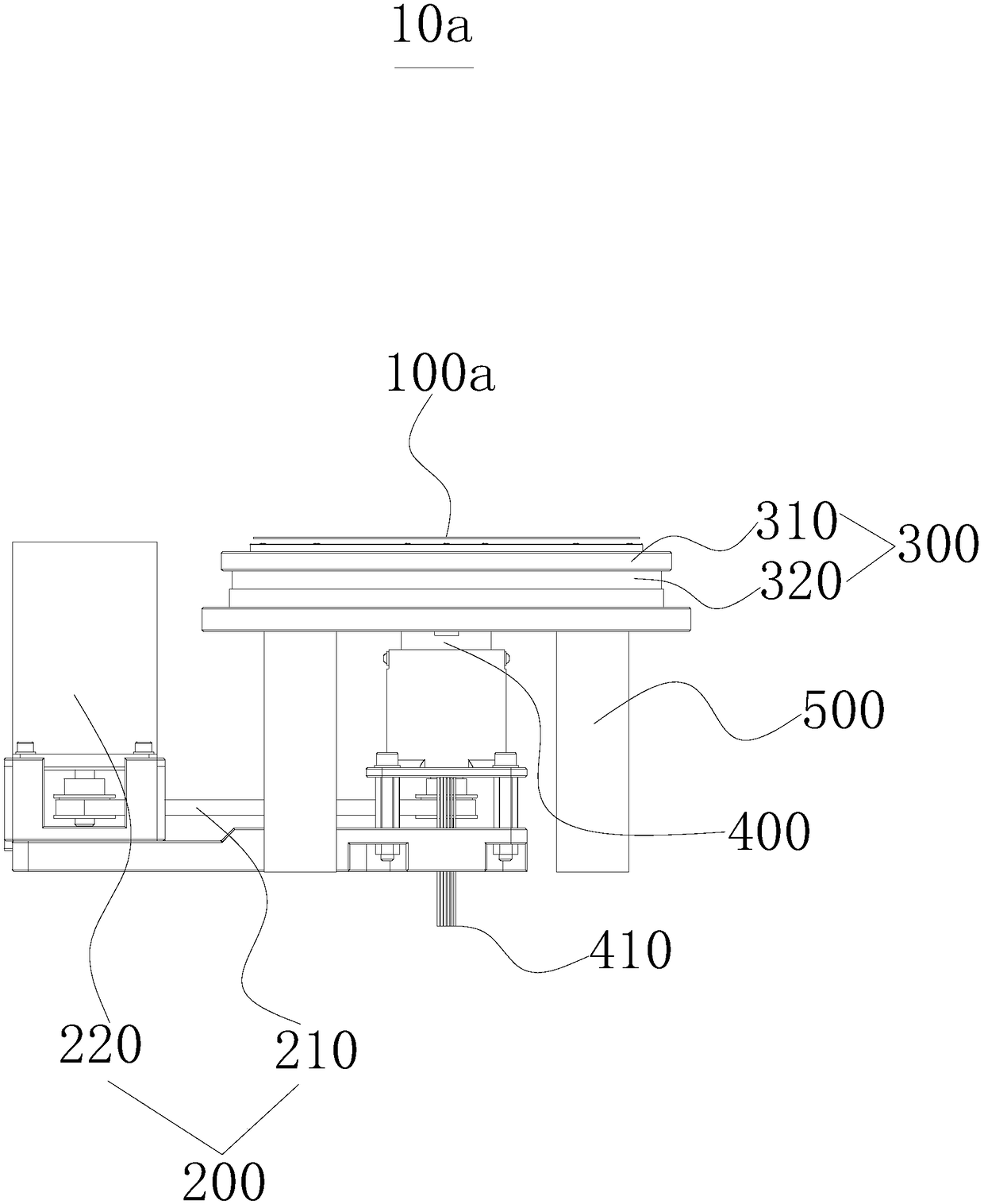 Electrospinning material receiving device and manufacturing device for electrospinning