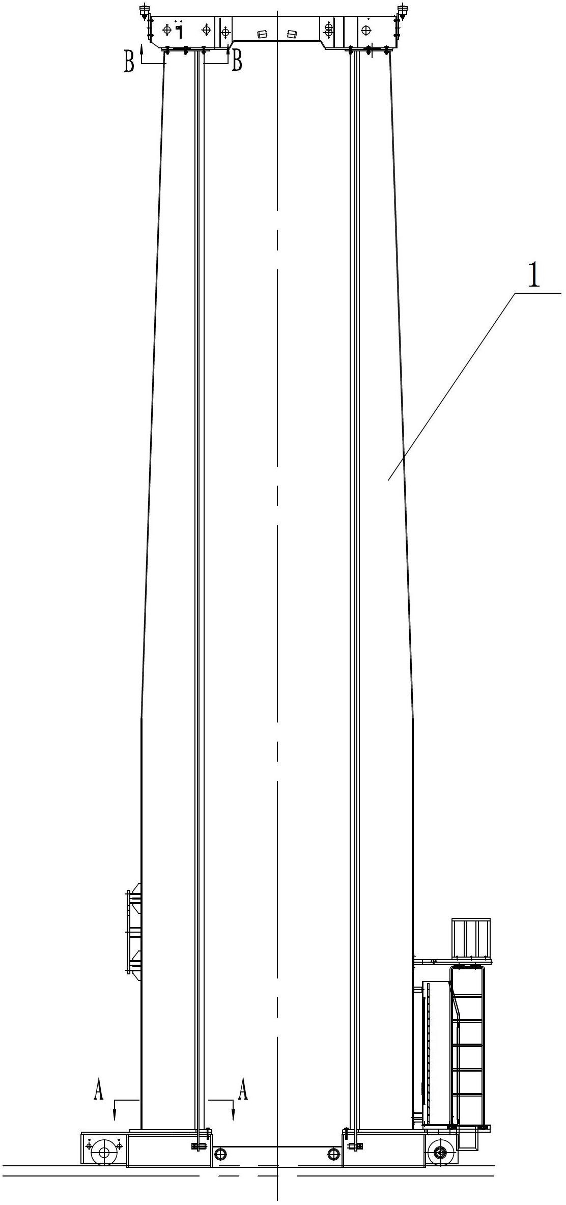 Upright column structure of stacker
