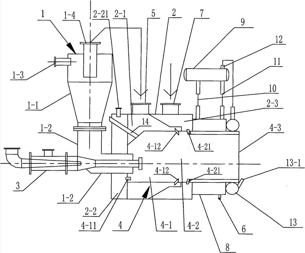 Gasification combustion hydrolyzing auxiliary combustion device and method of pulverized coal