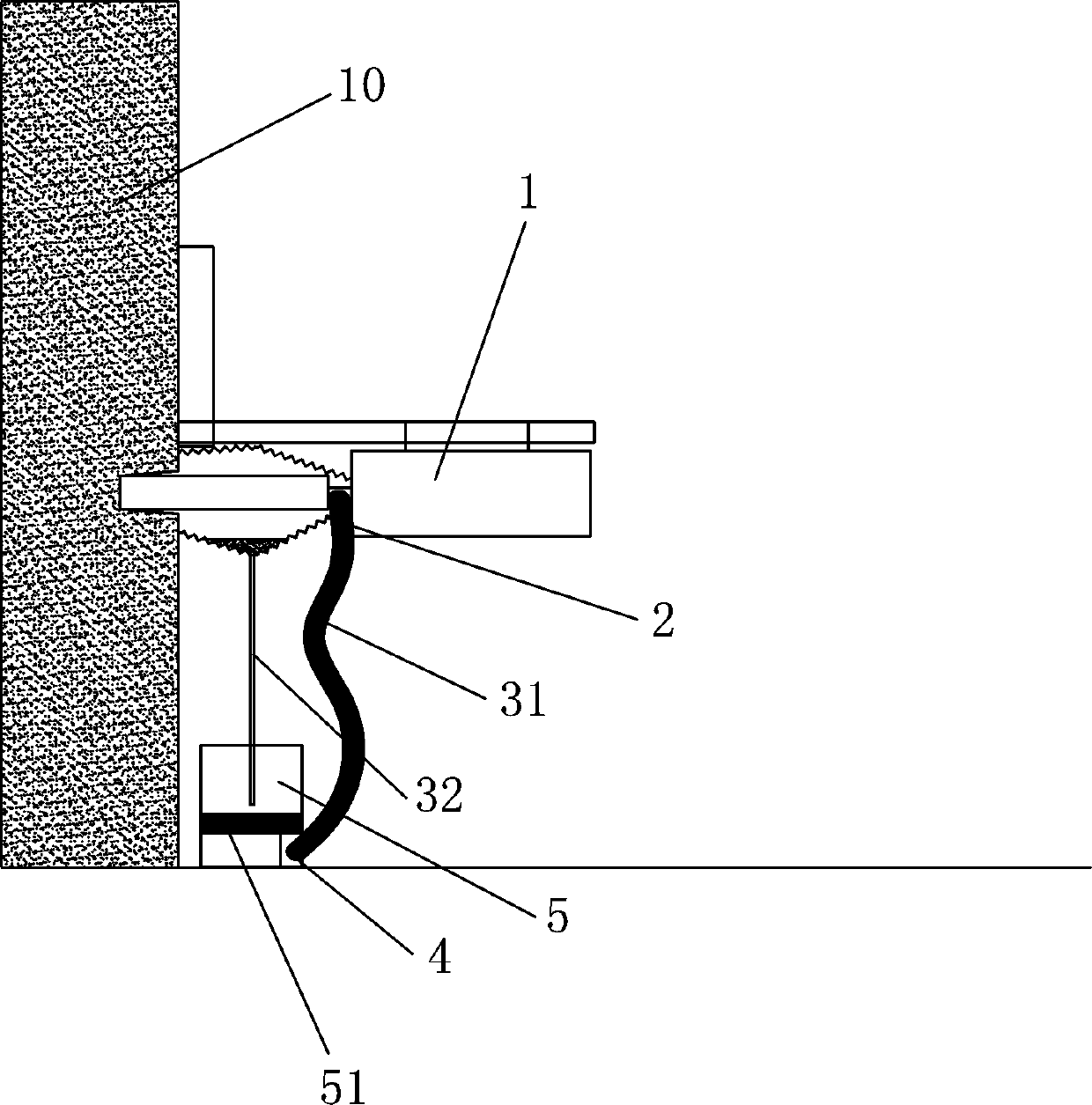 Wall face drilling device achieving circulating water utilization and application method of wall face drilling device
