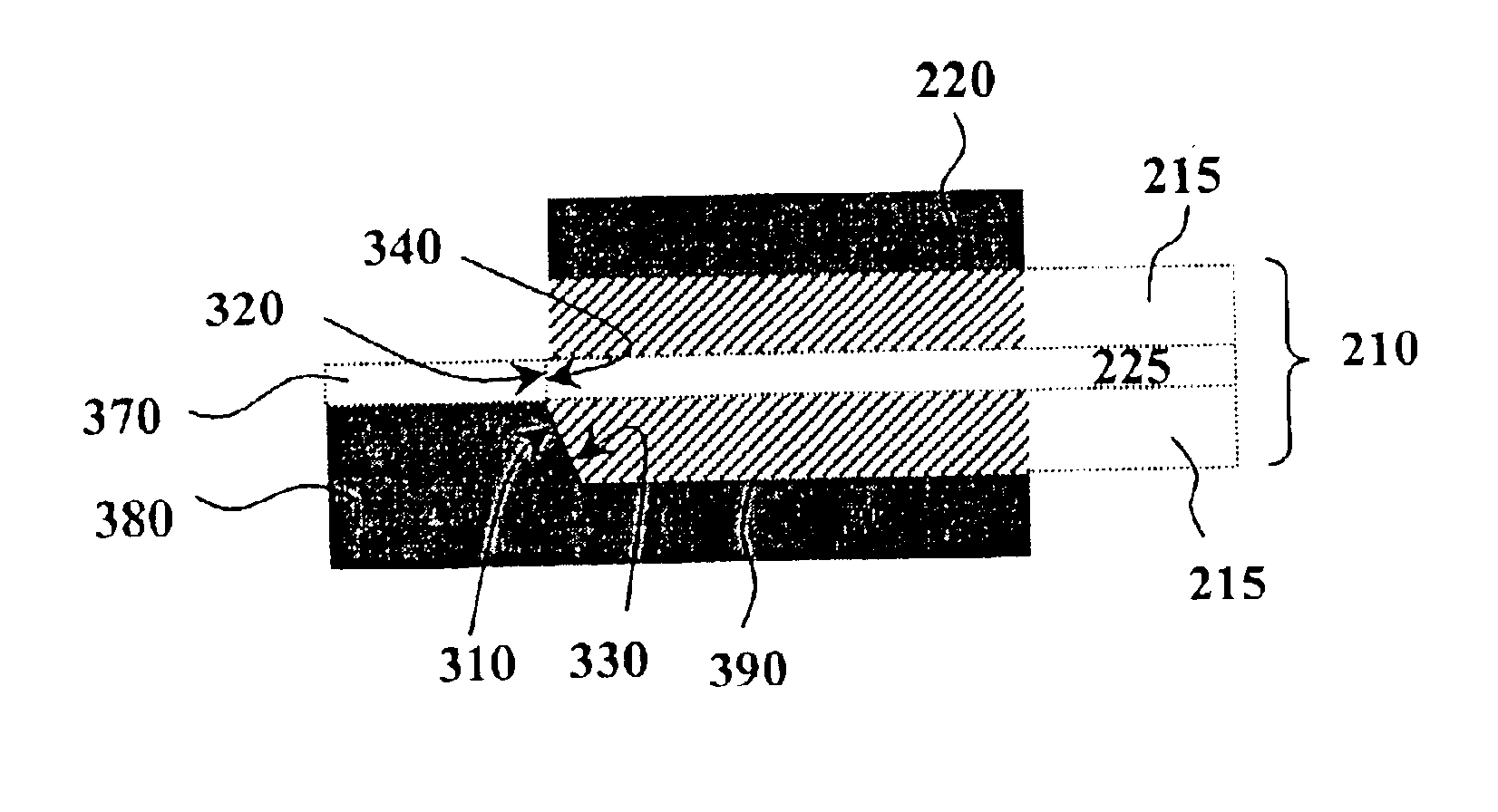 Connection between a waveguide array and a fiber array