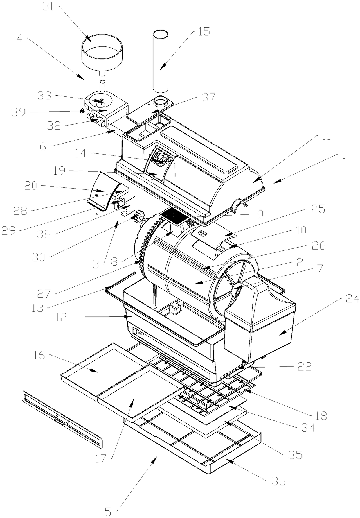 Automatic material inlet and outlet rotating-drum-type composting box