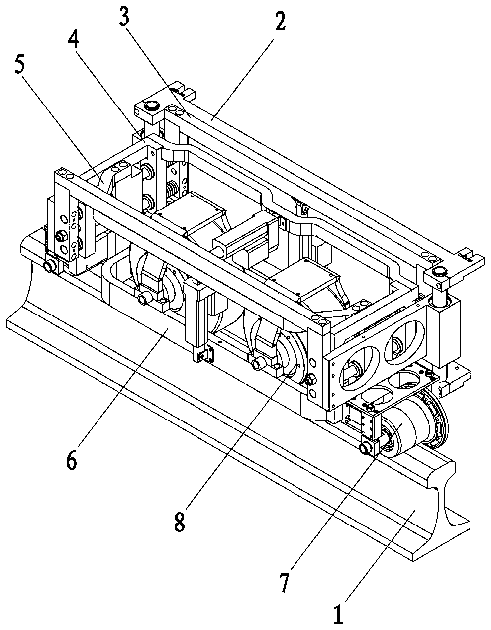 Railway track flaw detection mechanism and flaw detection vehicle