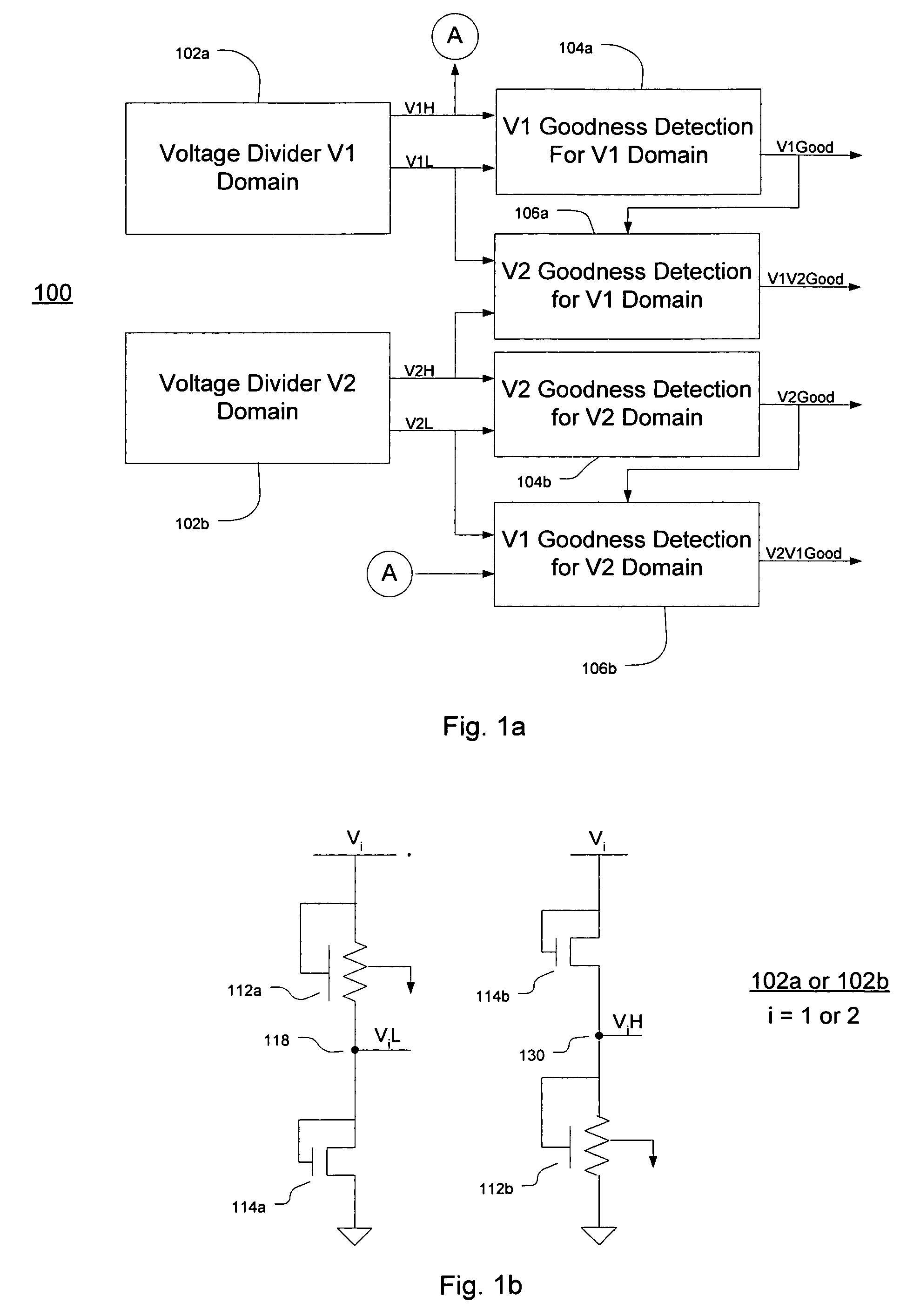 Power-on detect circuit for use with multiple voltage domains