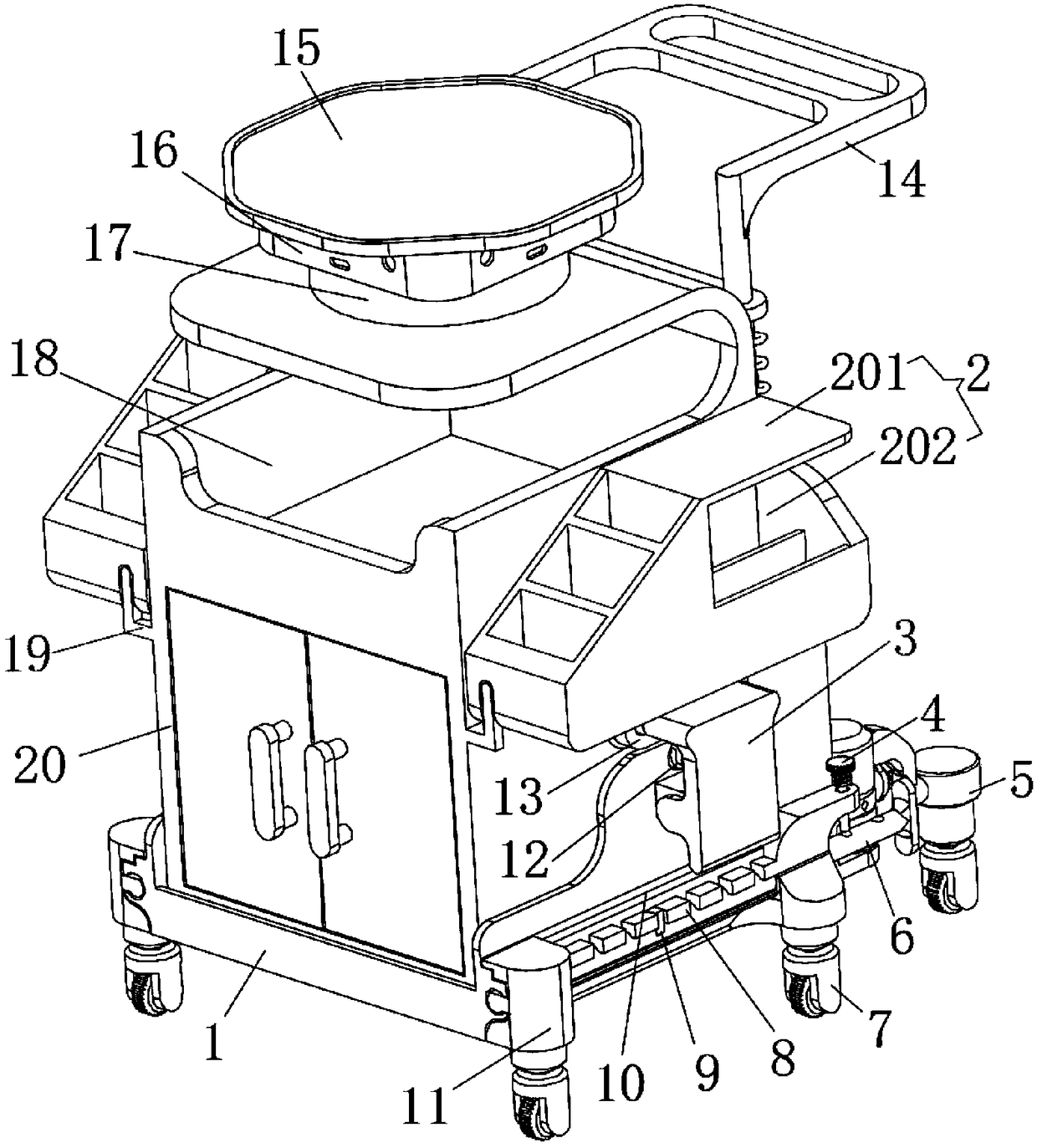 Movable file cabinet for clinical ward round