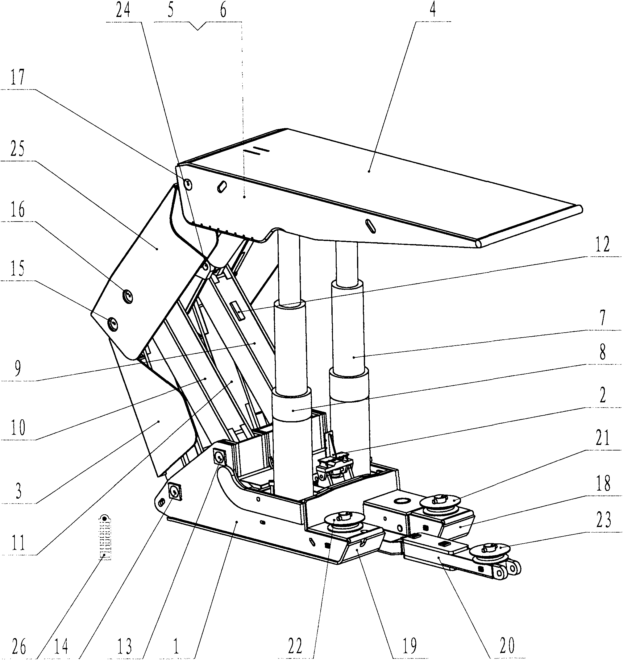 Remote-controlled pulley-type shielding bracket under coal mine