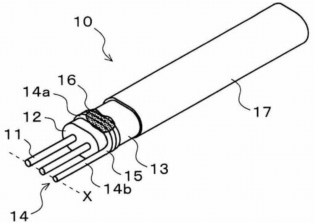 Non-drain differential signal transmission cable and ground connection structure thereof