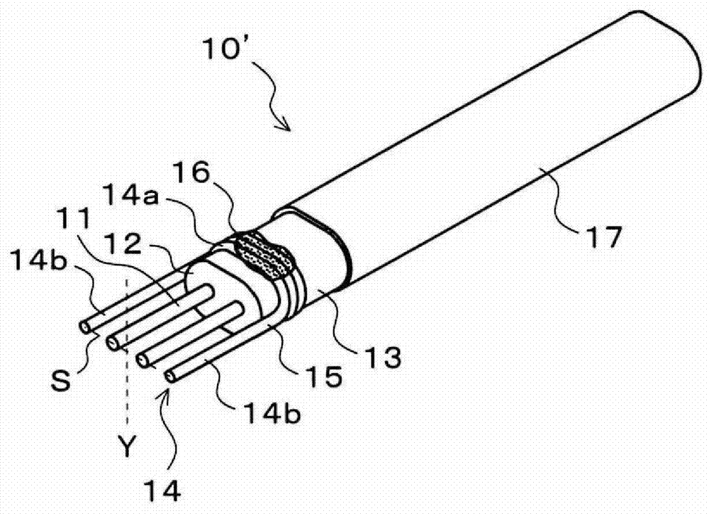 Non-drain differential signal transmission cable and ground connection structure thereof