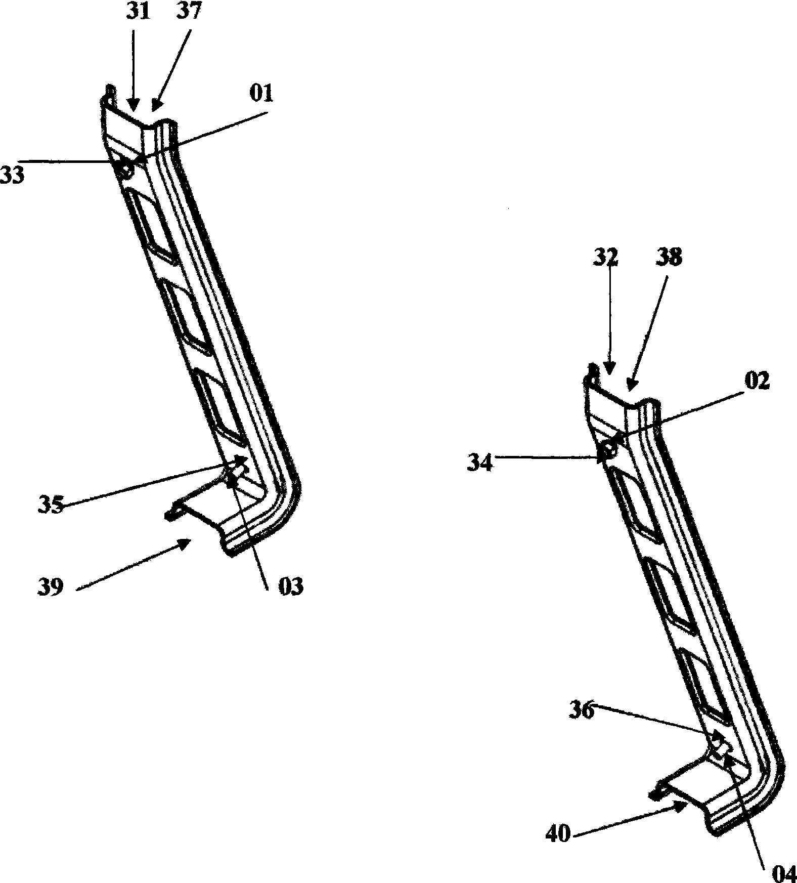 Installation structure of battery/battery pack for electric vehicle