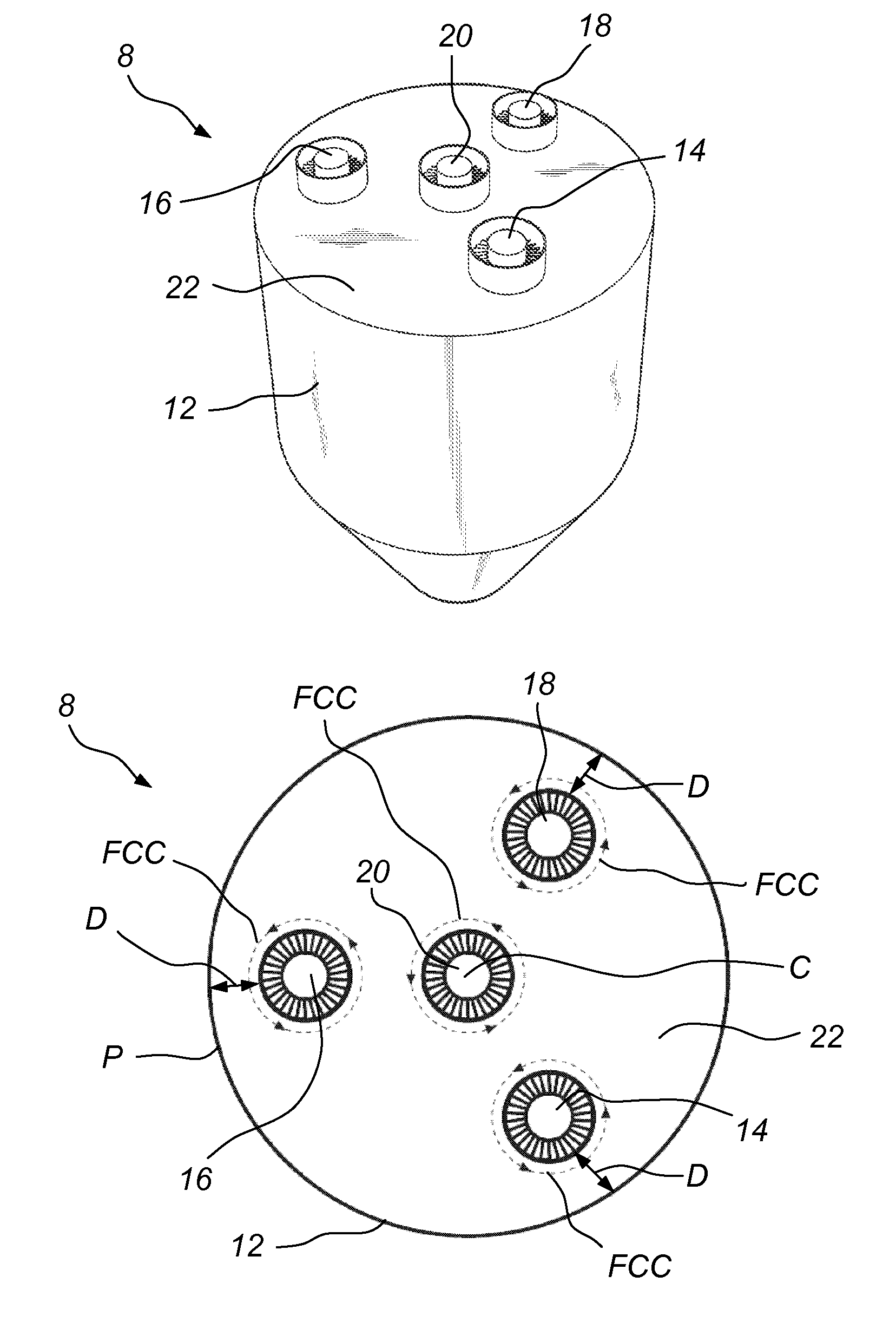 Disperser arrangement for a spray dryer absorber