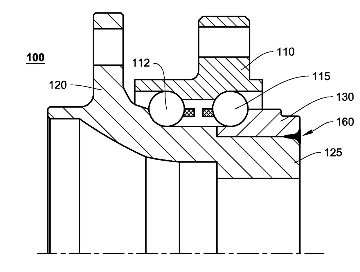 Assembly with weld joint formed in hybrid welding process